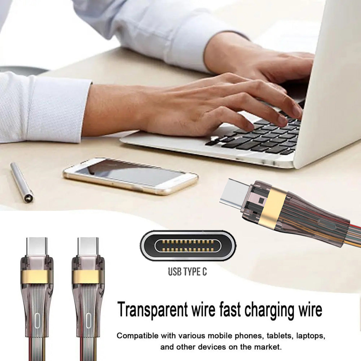 UC-003-FL-1.0M 1m USB-C to USB-C Flat Power Cable USB2.0 65W Fast Charge Laptop Tablet Phone Data Cable UC-003-FL-1.0M 1m USB-C to USB-C Flat Power Cable USB2.0 65W Fast Charge Laptop Tablet Phone Data Cable